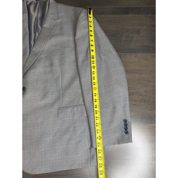 MINT 52R JEAN-PAUL GERMAIN Men's Blue Check Polyester Sports Coat Jacket - Picture 9 of 11